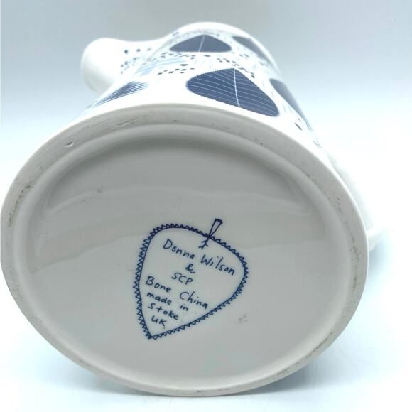 Donna Wilson‎ Sprig Blue White Pitcher 2009 Rare Bone china United Kingdom